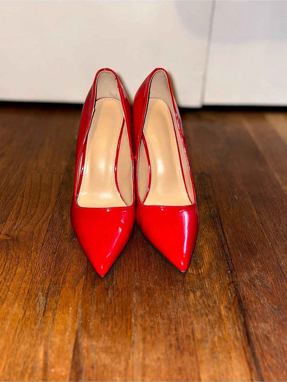 SHEIN Red Patent Pointed Toe Stiletto High Heels size 9